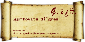 Gyurkovits Ágnes névjegykártya