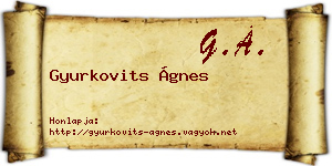 Gyurkovits Ágnes névjegykártya